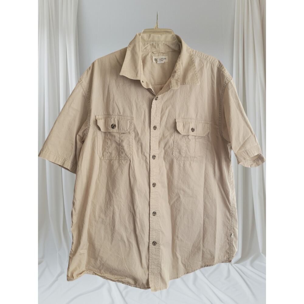 Magellan Outdoors Mens Shirt Size XL‎ Cotton Dual Pockets Gorpcore Short Sleeve